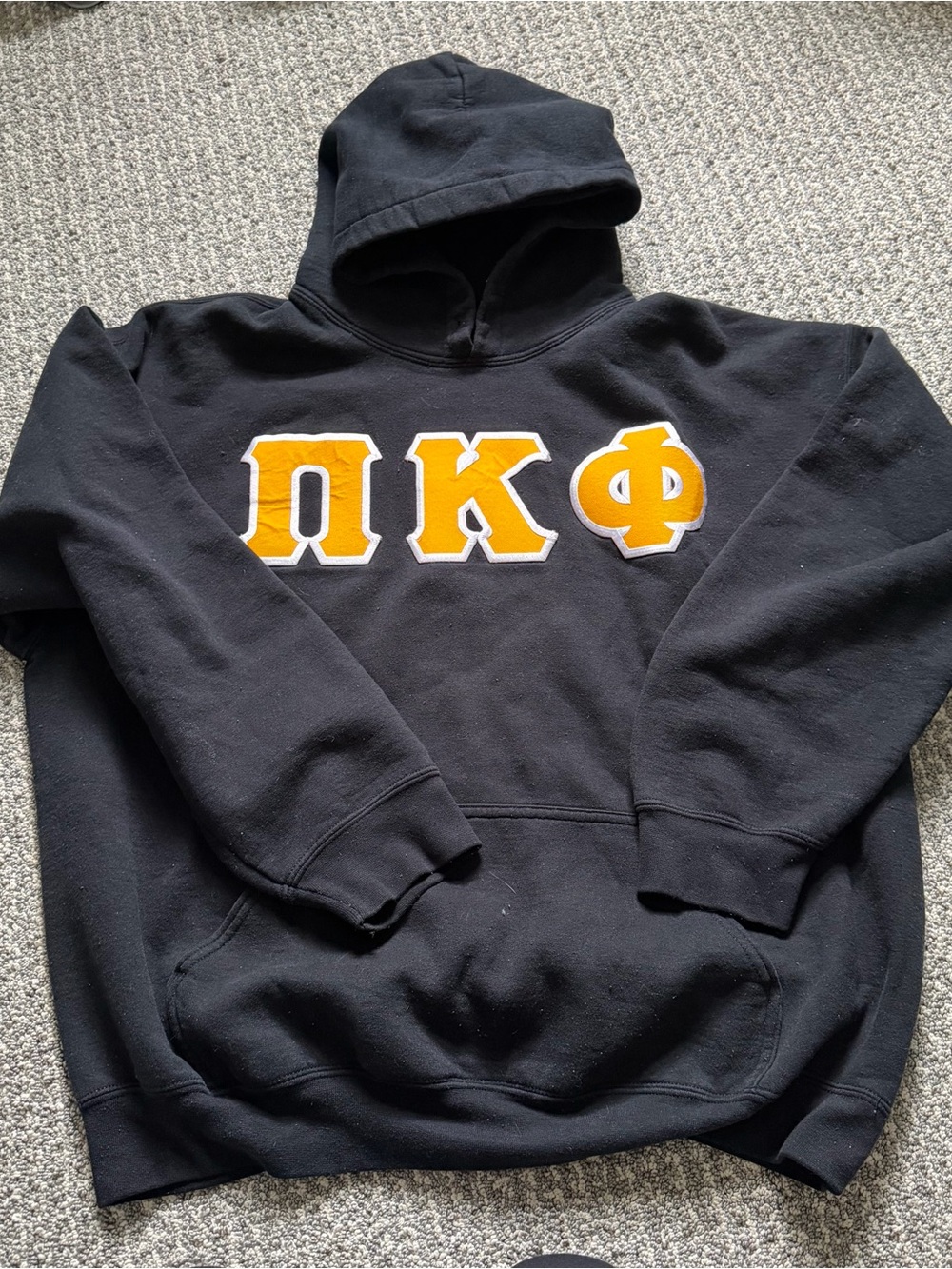 Black Hoodie with Gold Lettering - Greek Letter Pullover